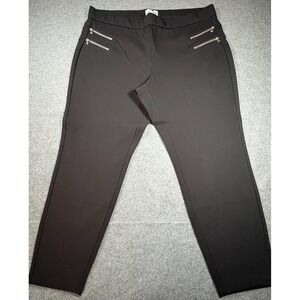For The Republic Black Ponte Leggings 3X NWT Stretch Pull On Zip Detail